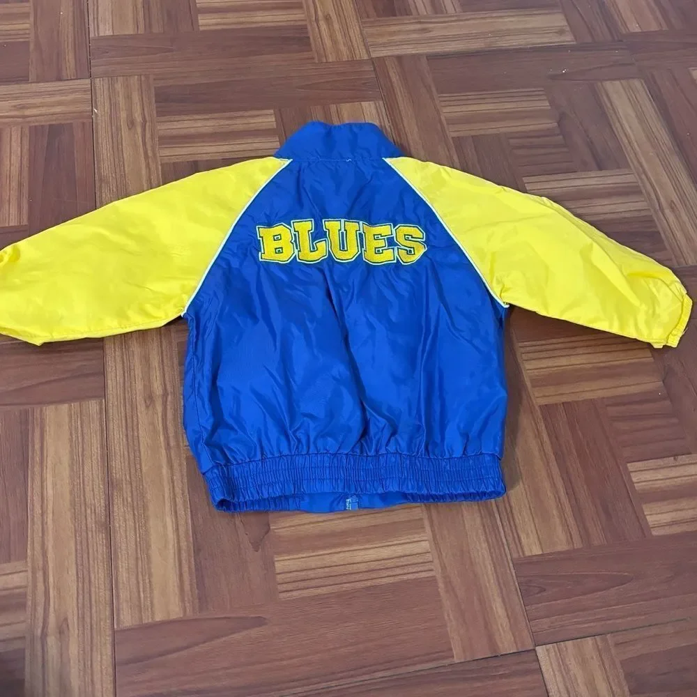 NHL Vintage 90’s Kid‎ Athlete St.Louis Blues Hickey Nylon Windbreaker Jacket 12M